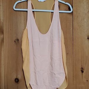 Zara Orange Silk Chiffon Tank Top Women's Medium